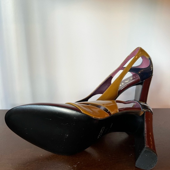 NWT Prada Patent Leather Colorblock Pattern Pumps - Picture 7 of 11